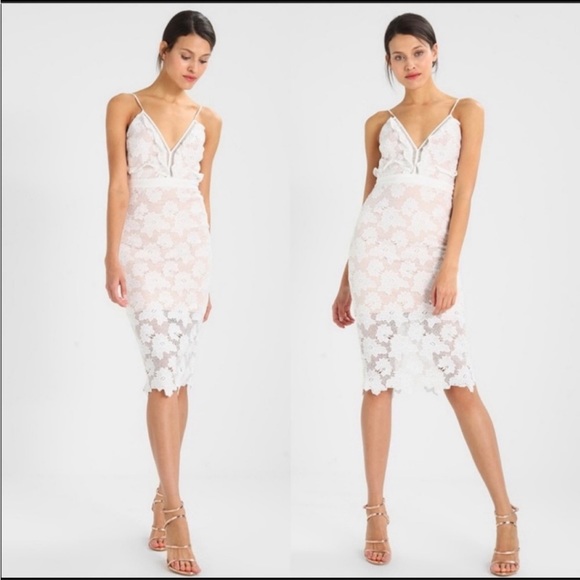 Bardot Dresses & Skirts - Bardot Vienna White Lace Midi Dress